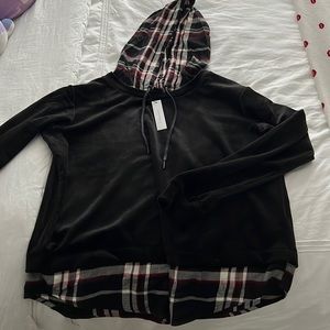 sanctuary flannel hoodie suede